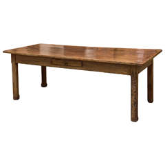 Antique English Fruitwood Farm Table, circa 1840