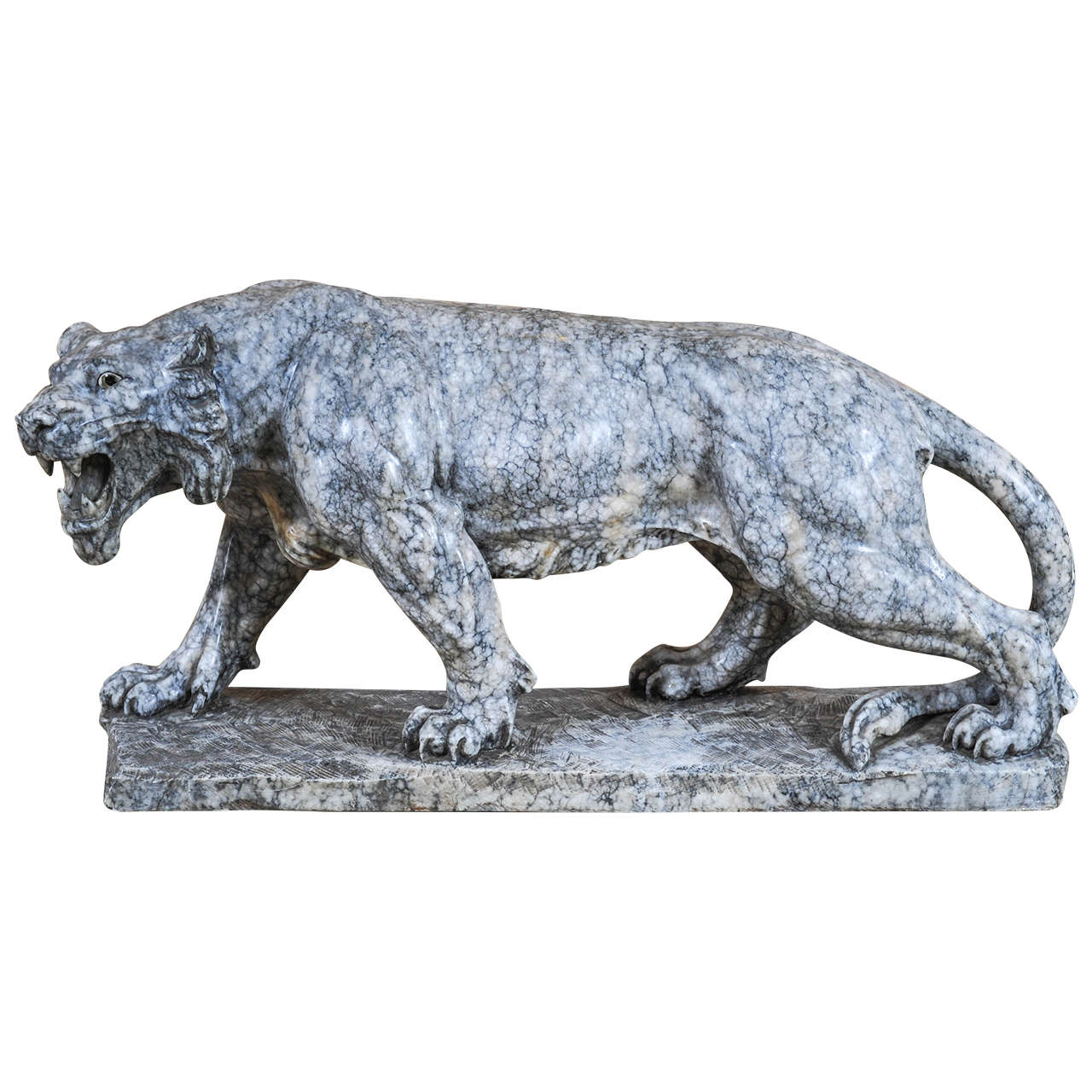 Italian Marble Tiger For Sale