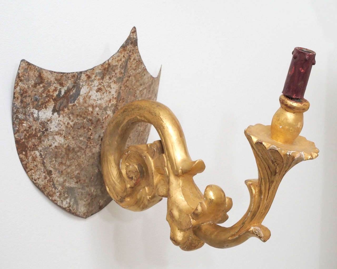Baroque Pair 19th Century of Italian Wall Sconces For Sale