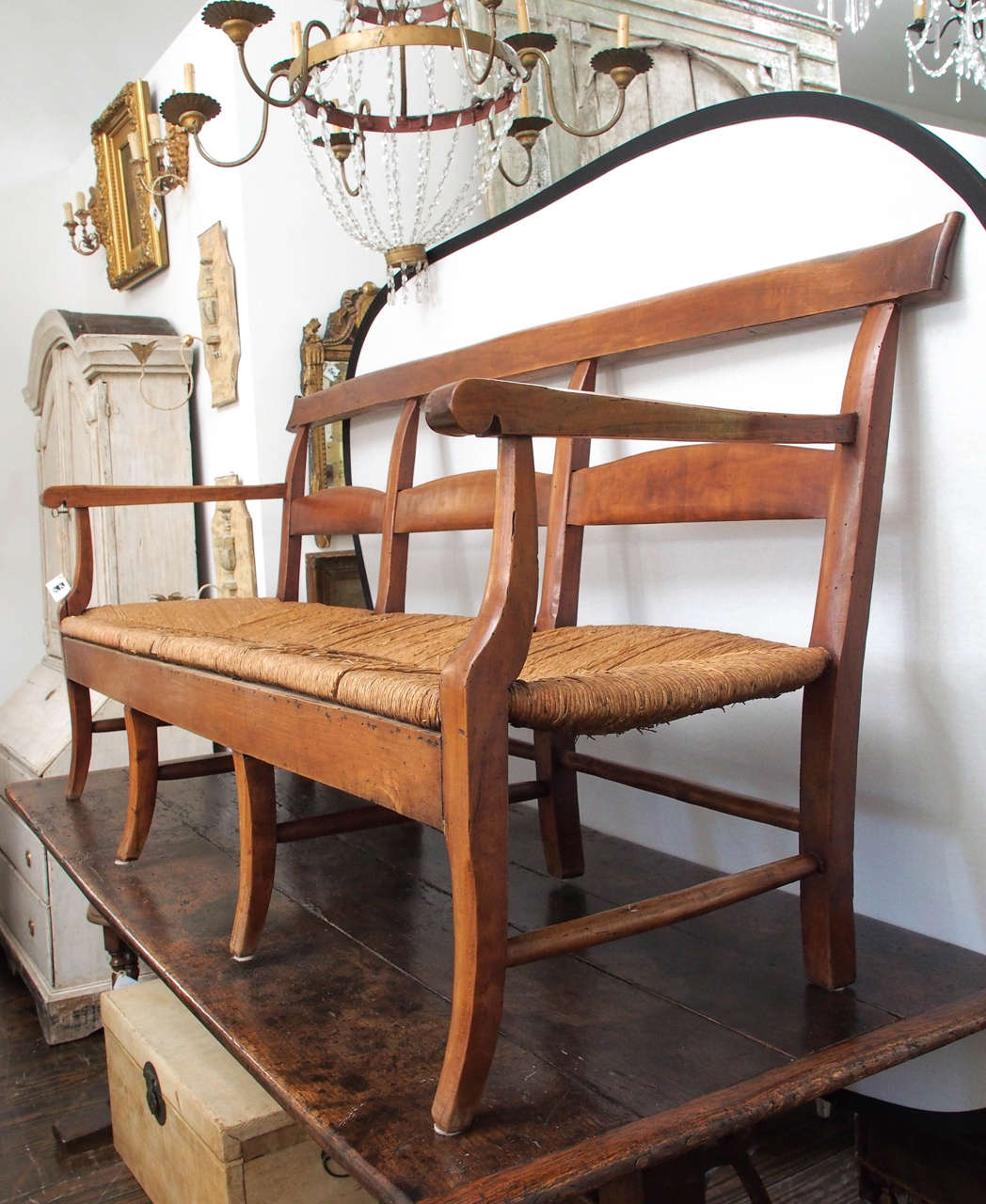 French 19th Century Fruitwood Bench For Sale 3