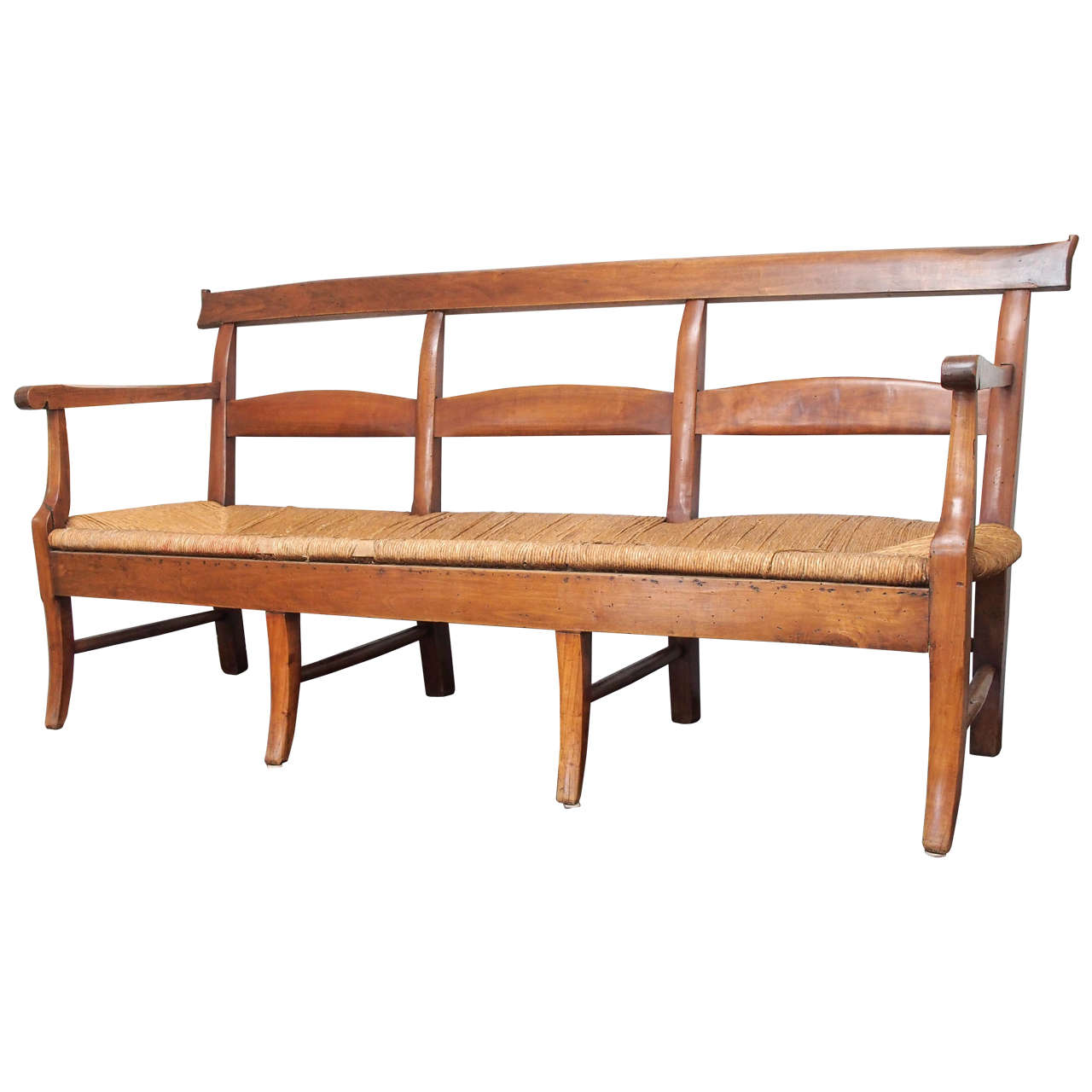 French 19th Century Fruitwood Bench For Sale