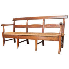 Antique French 19th Century Fruitwood Bench