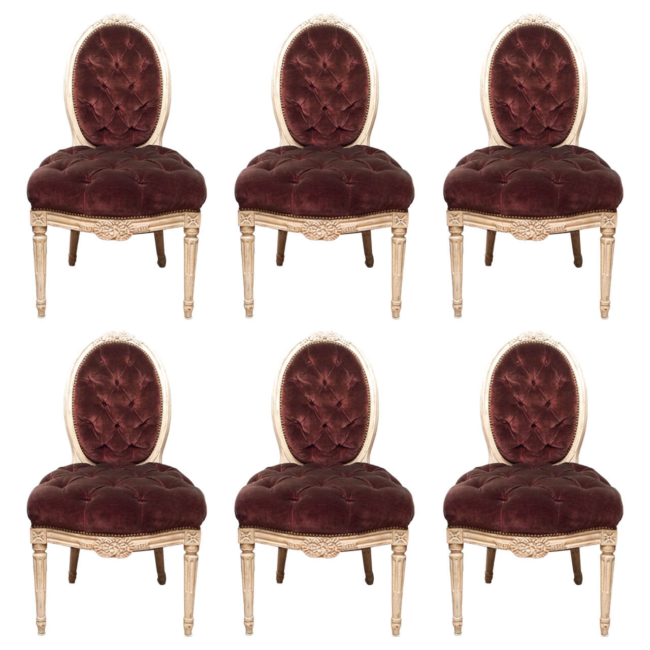 Set of Six Louis XV Style 19th Century Dining Chairs For Sale