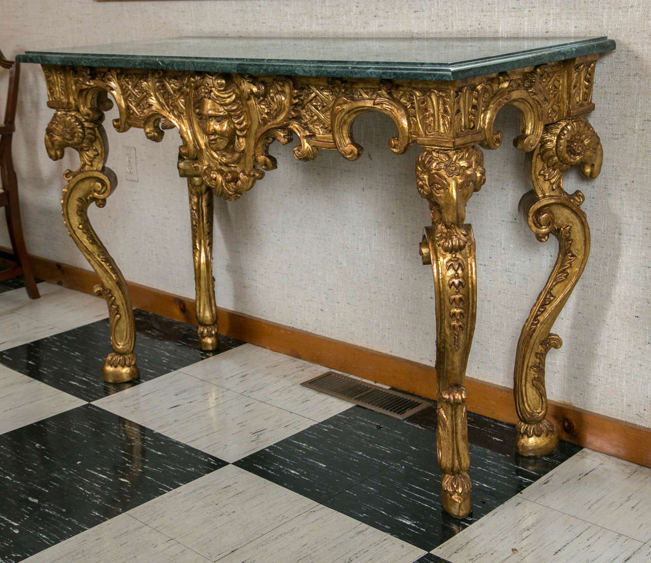 Custom Carved and Gilded Console In Excellent Condition In Woodbury, CT
