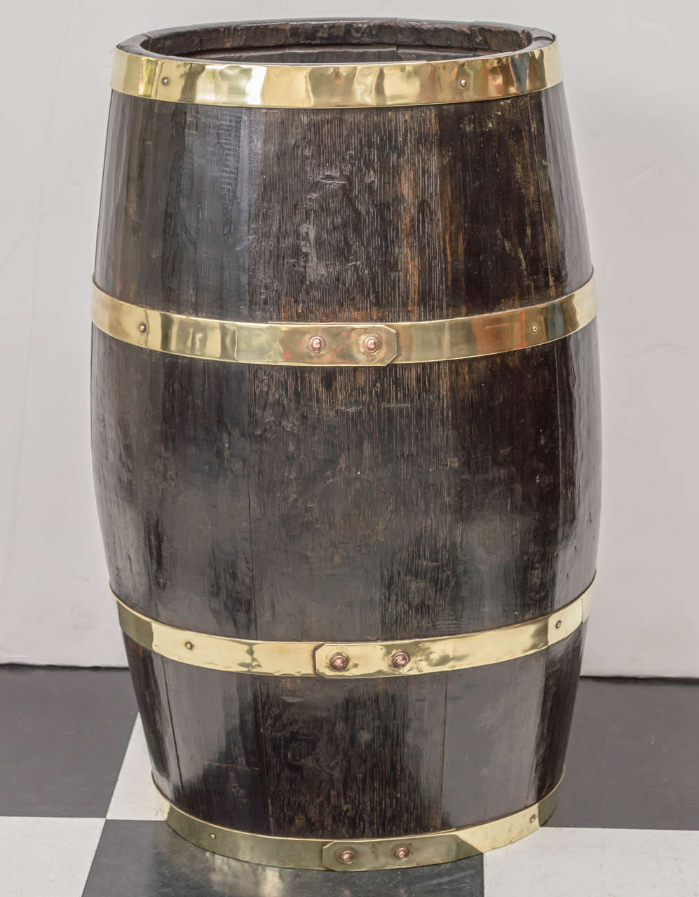20th Century English Barrel Umbrella Container from a WWII Commemorative Rum Barrel