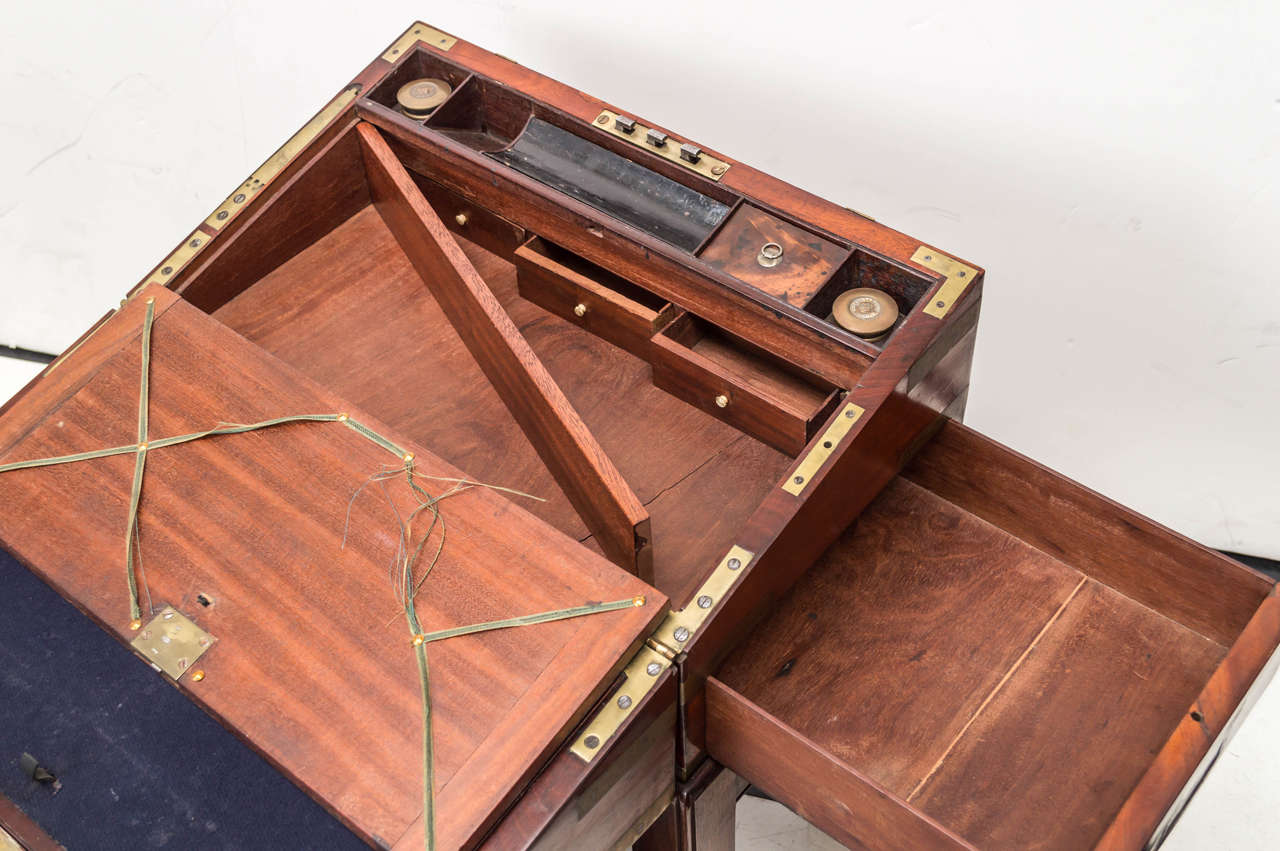 19th Century English Regency Fitted Writing Box on Custom Stand 2