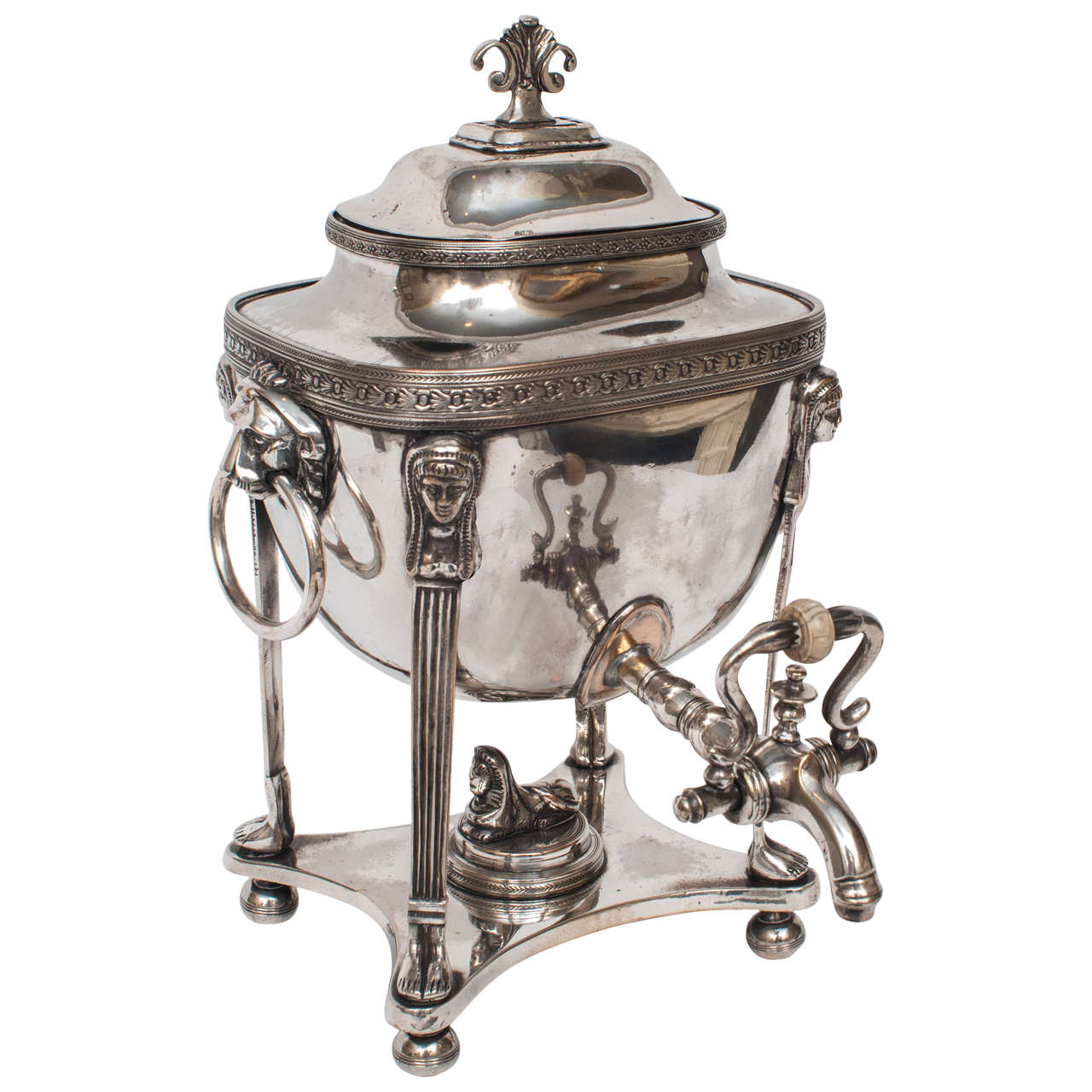 Egyptian Revival Hot Water Urn, Probably Sheffield England, circa 1820