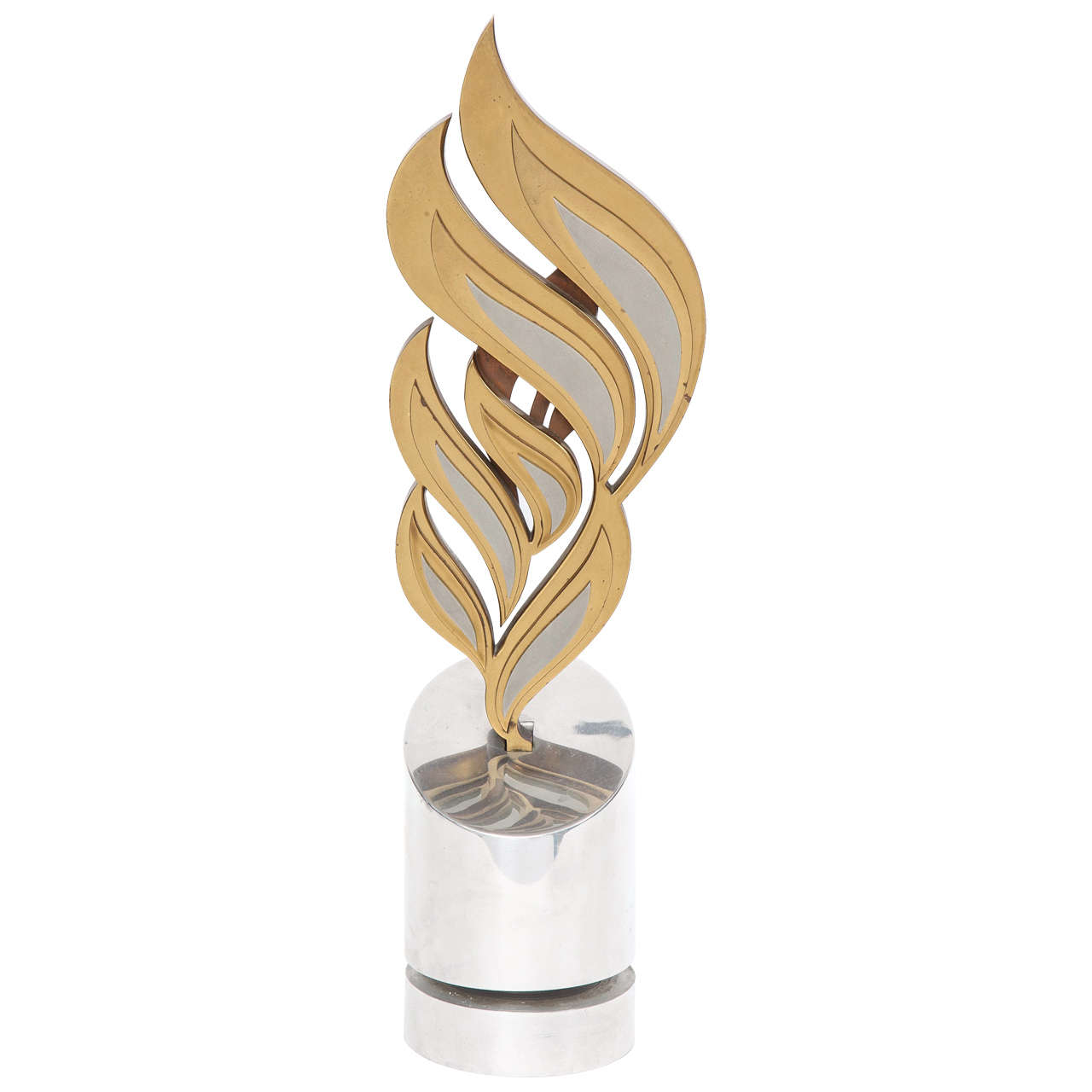 Skulptur aus Bronze und Aluminium „Die Flamme“ aus Bronze im Angebot