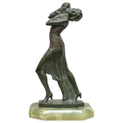 Art Deco Bronze "Rose Cultist," Signed J.M. Michel 5