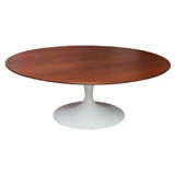 Eero Saarinen Walnut Top Tulip Coffee Table.