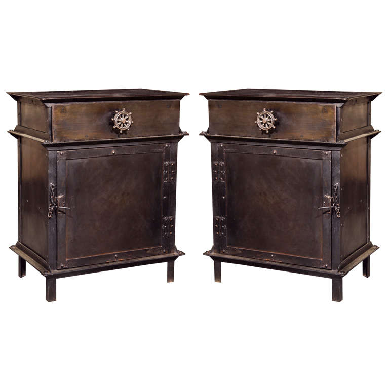 Pair of Vintage Industrial Metal Cabinets