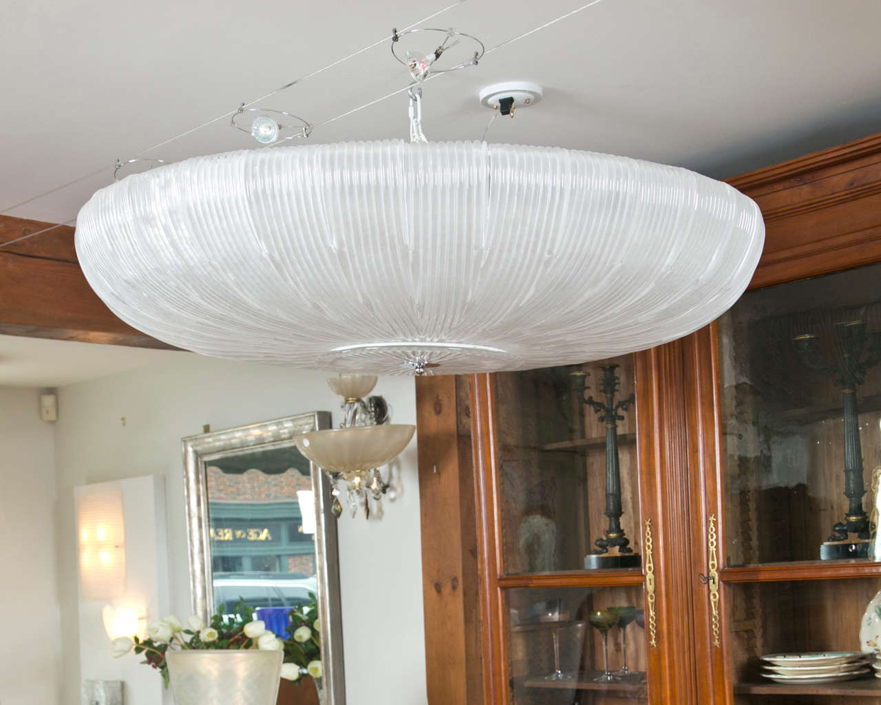 20th Century Monumental and Sleek Shimmery Murano Ceiling Fixtures