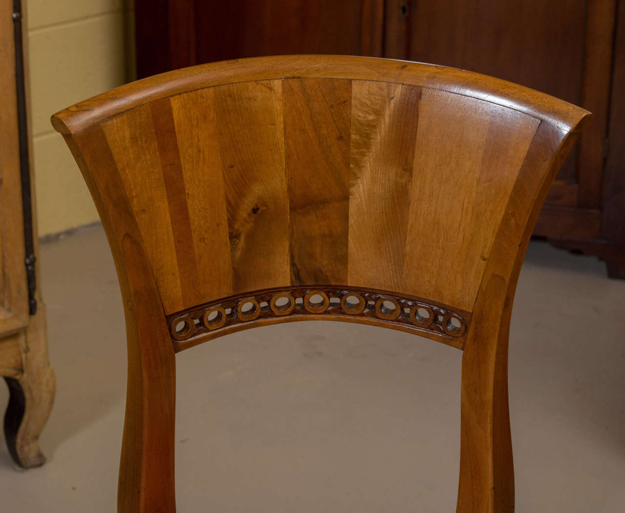 Velvet Set of Four Biedermeier Style Side Chairs