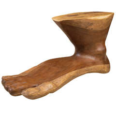 Carved Solid, Exotic Hardwood Foot Sculpture in the Manner of Pedro Friedeberg