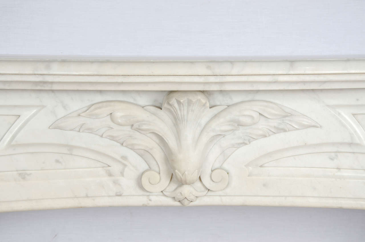 19th Century Antique French Louis XV Marble Fireplace Surround