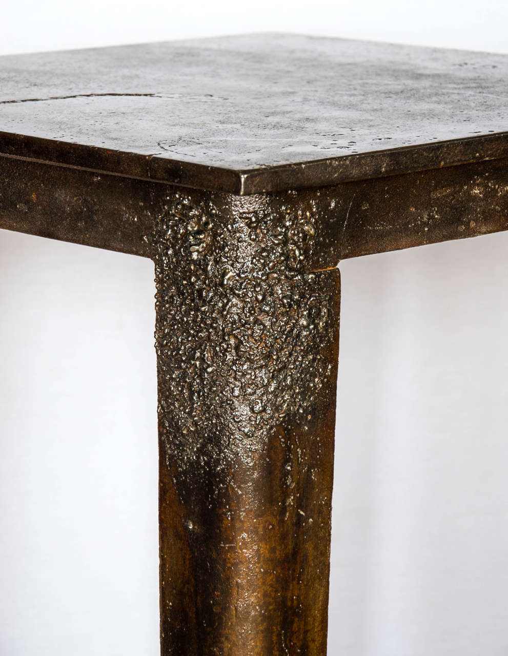 Reclaimed Vintage Industrial Iron Table For Sale 1
