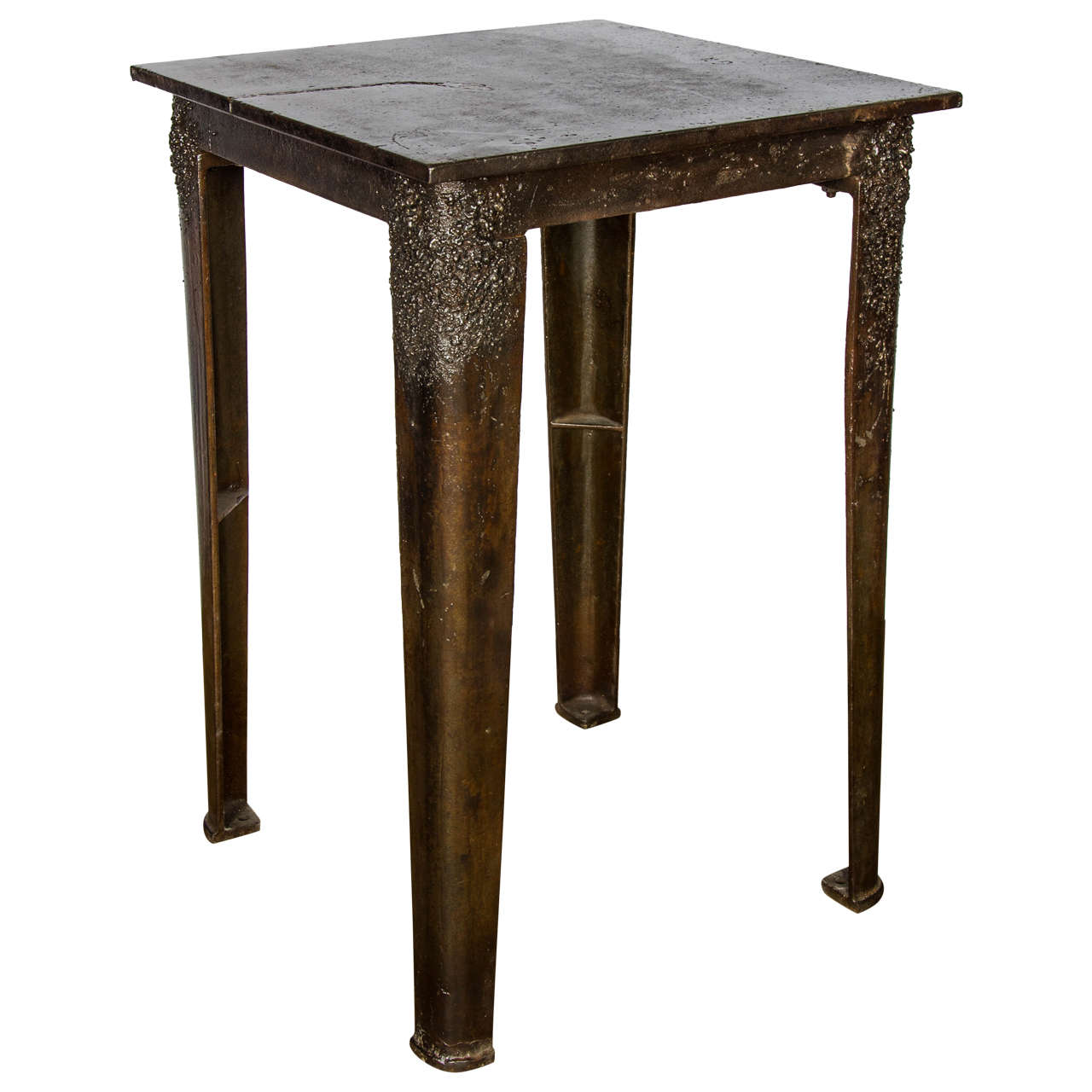 Reclaimed Vintage Industrial Iron Table For Sale