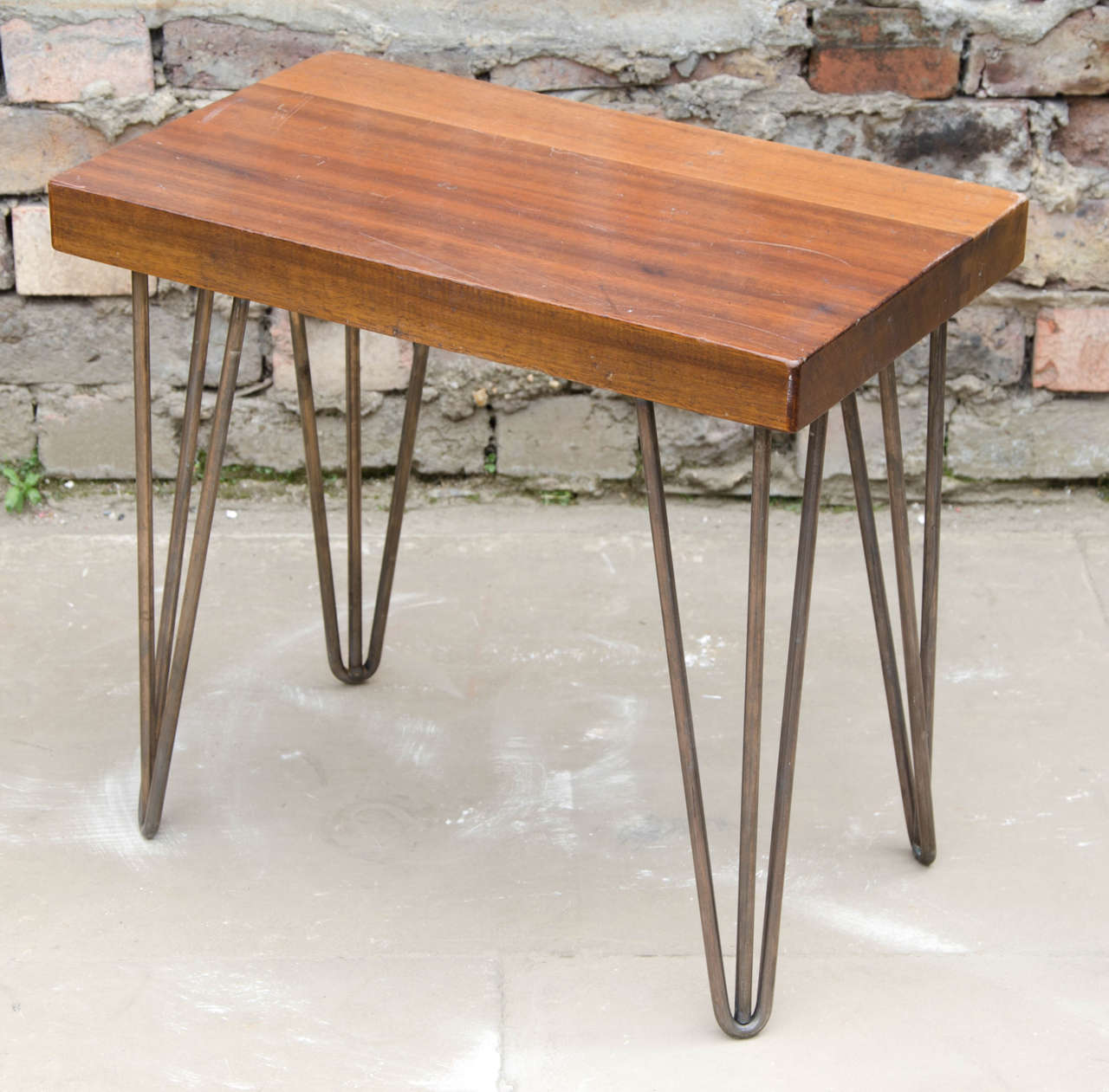 20th Century Retro Teak Benches with Hairpin Legs For Sale