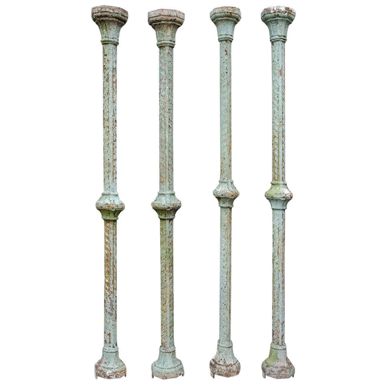Victorian Column Base Set of Four Antique Victorian Cast Iron Columns at 1stDibs