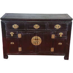 Ancienne armoire chinoise laquée noire