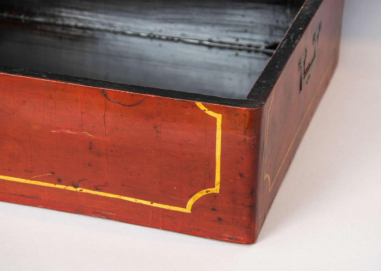 Lacquered Red Lacquer Chinese Export Box, circa 1820