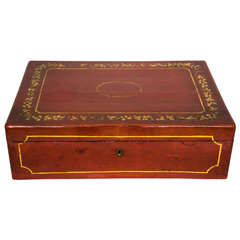 Red Lacquer Chinese Export Box, circa 1820