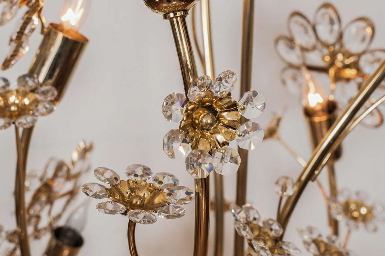Floral Brass and Crystal Floor Lamp 4