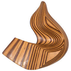 Abstract Wood Wall-Mounted Sculpture