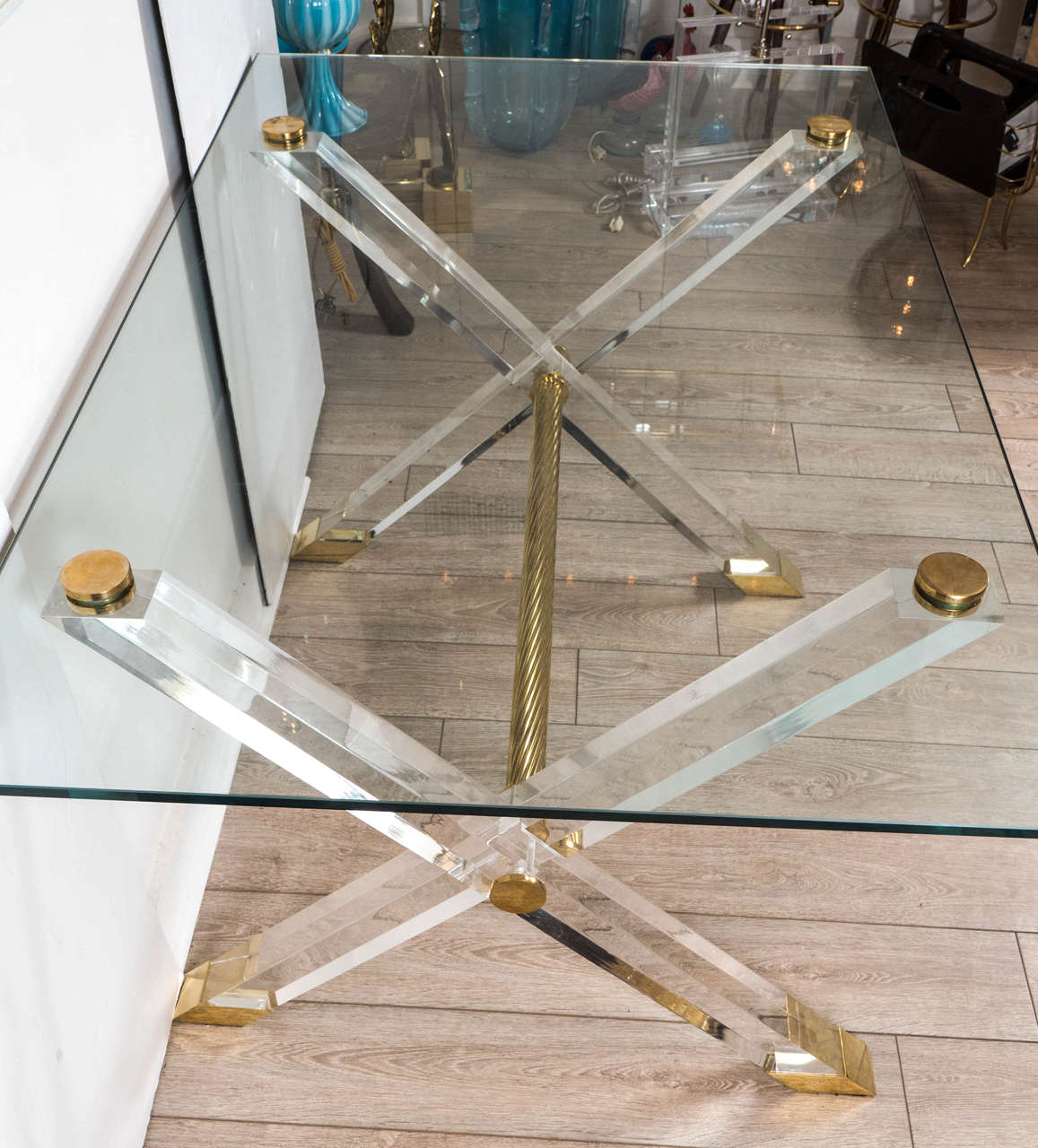 Mid-20th Century Rectangular desk with lucite base