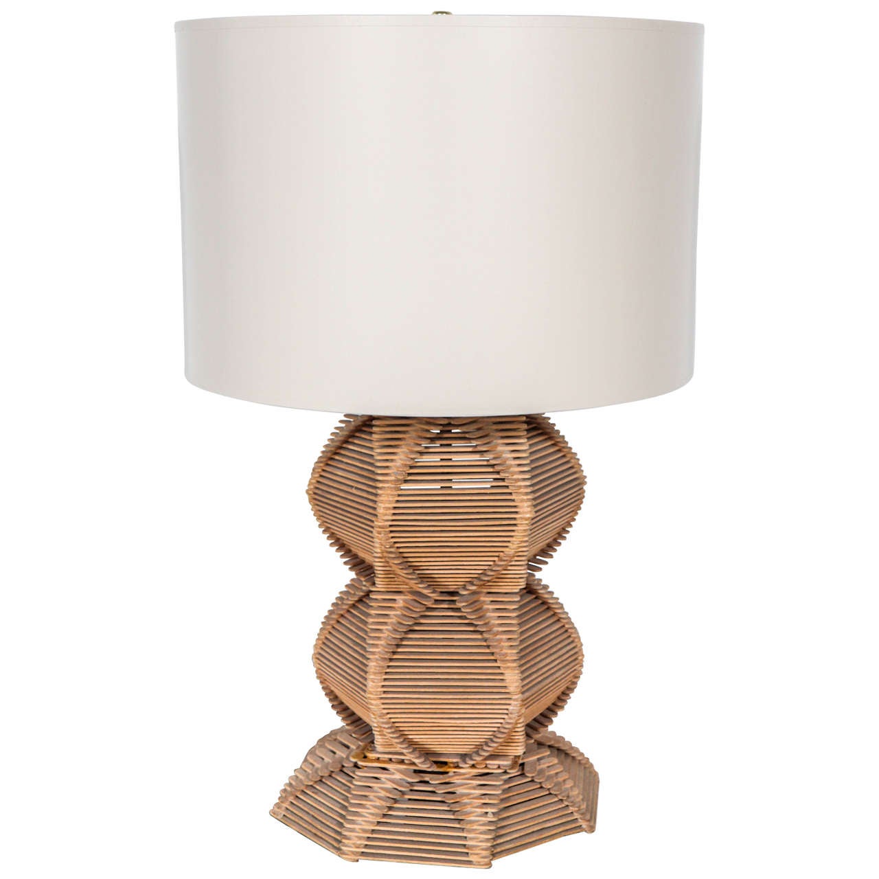 Tramp Style Stacked Popsicle Stick Table Lamp