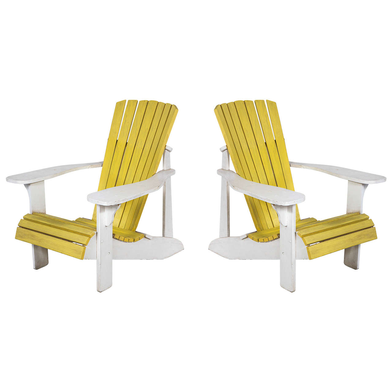 Pair of Vintage Painted Adirondack Chairs
