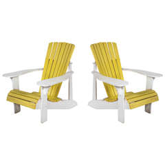 Pair of Retro Painted Adirondack Chairs