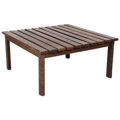 Vintage Slatted Teak Square Coffee Table