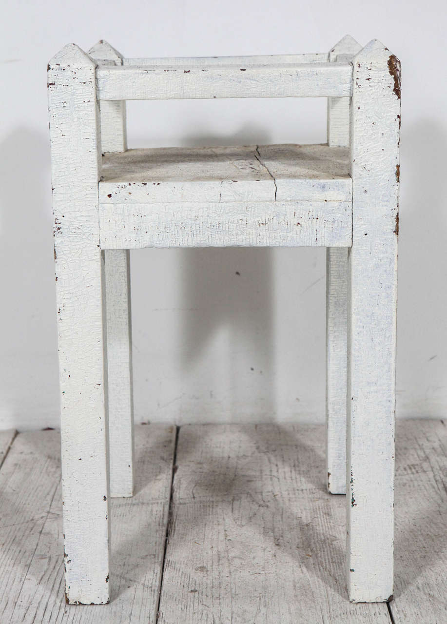 Rustic Vintage White Painted Tables or Plant Stands