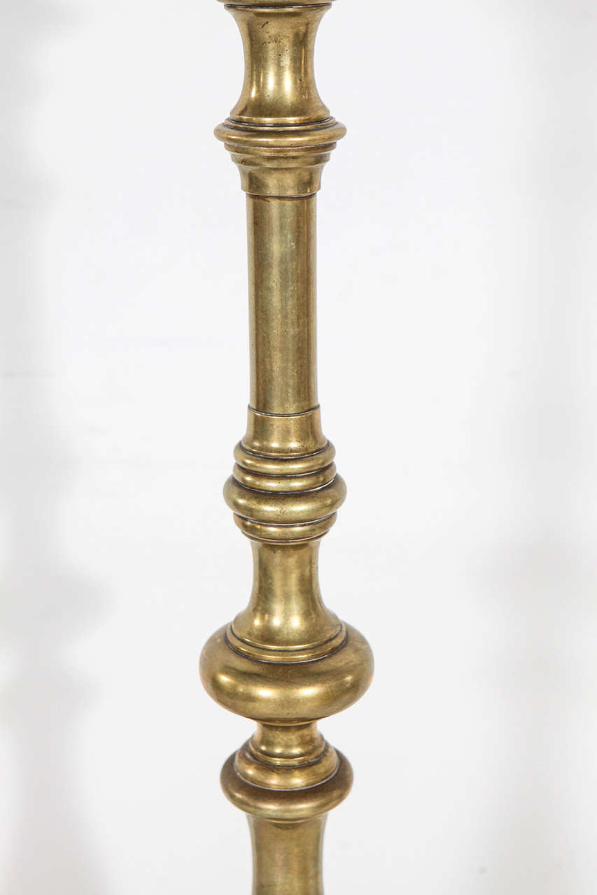 Vintage Turned Brass Tall Floor Lamp at 1stDibs tall brass floor lamp, vintage tall brass lamp