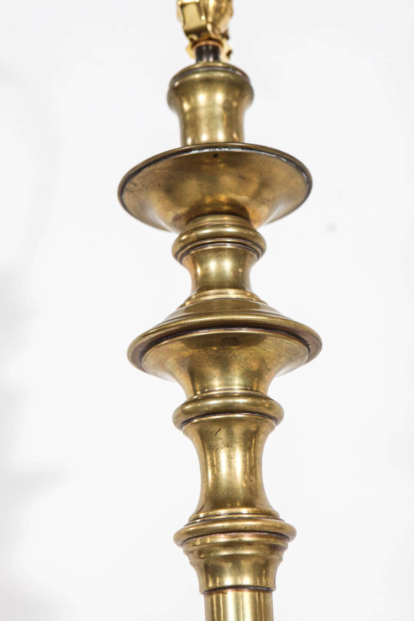 Vintage Turned Brass Tall Floor Lamp at 1stDibs tall brass floor lamp, vintage tall brass lamp