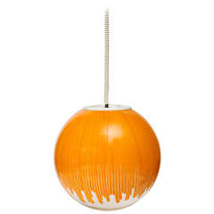1960s Venini "Anemone" Orange Murano Glass Pendant Light