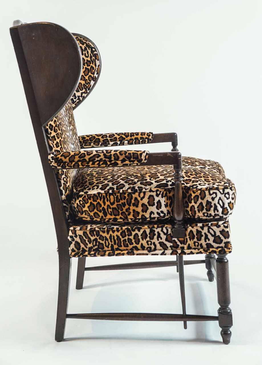 Leopard Print Wingback Chair at 1stdibs