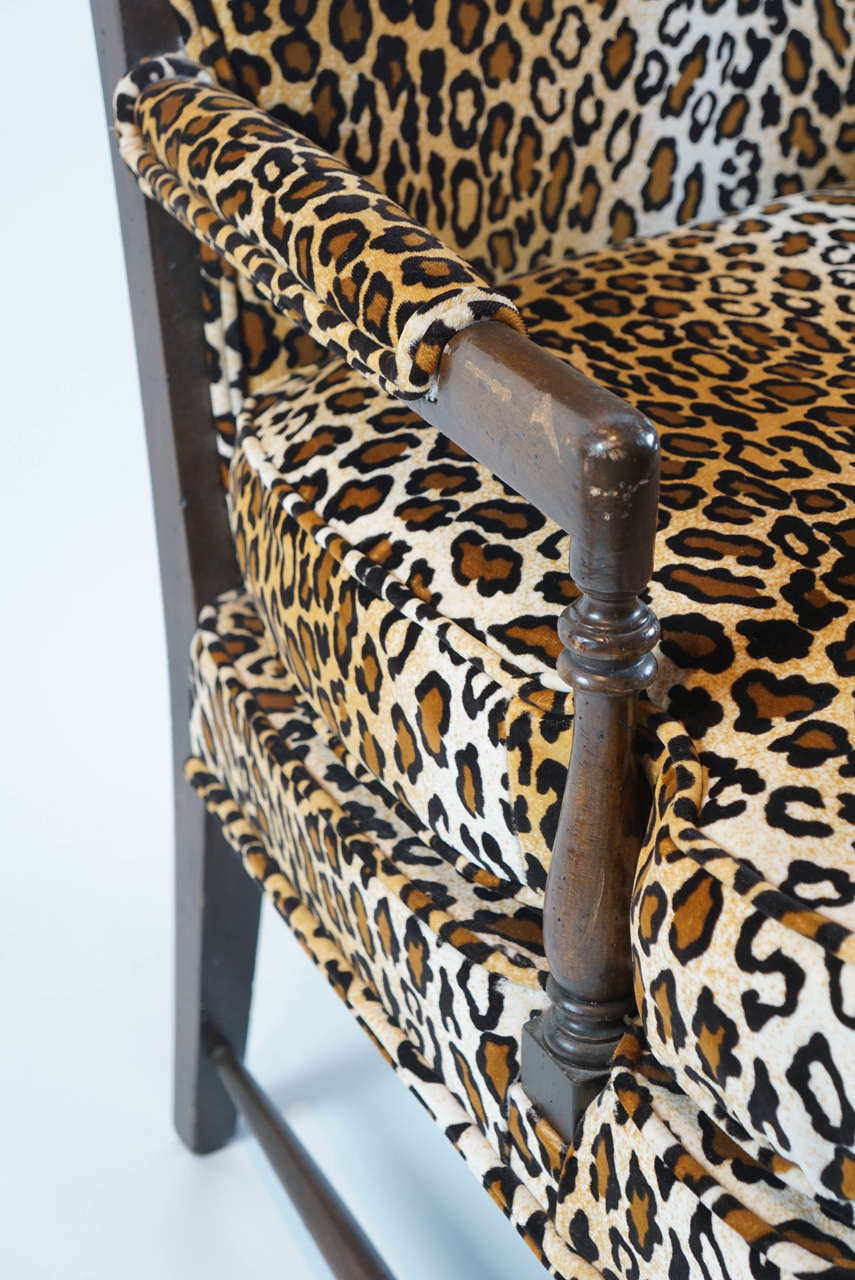 Leopard Print Wingback Chair at 1stdibs