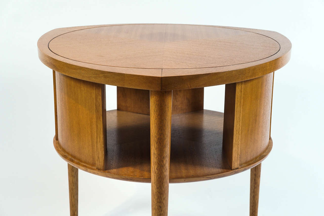 John Keal for Brown Saltman Table with Rotating Shelf at 1stDibs