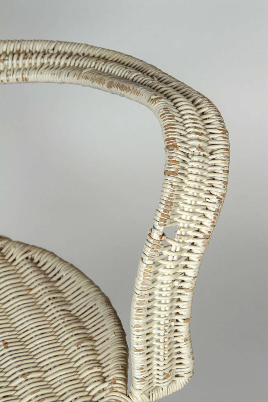 American Woven Wicker Armchair by Miller Fong