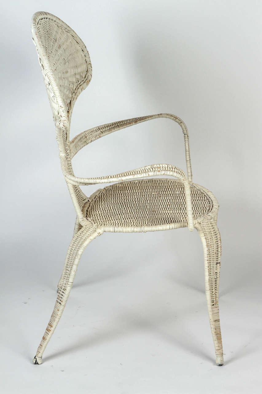 Iron Woven Wicker Armchair by Miller Fong