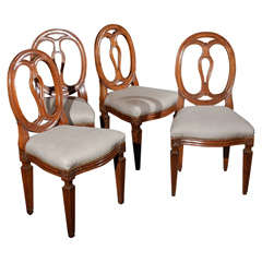 Four 18th c chairs . Piedmont Region Italy .