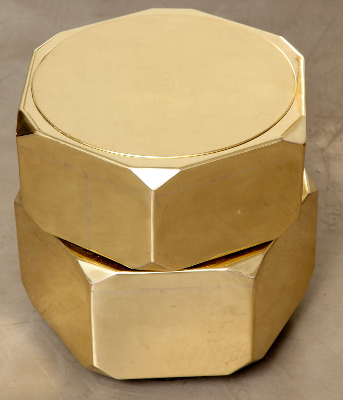Brass (also available in stainless steel); Swivels on central axle.

Edition of 8 + 4AP
2013.

Maurice Marty's skills cover the gamut of interior, surface and object works: he is a sculptor, a designer, an architect, a painter and interior