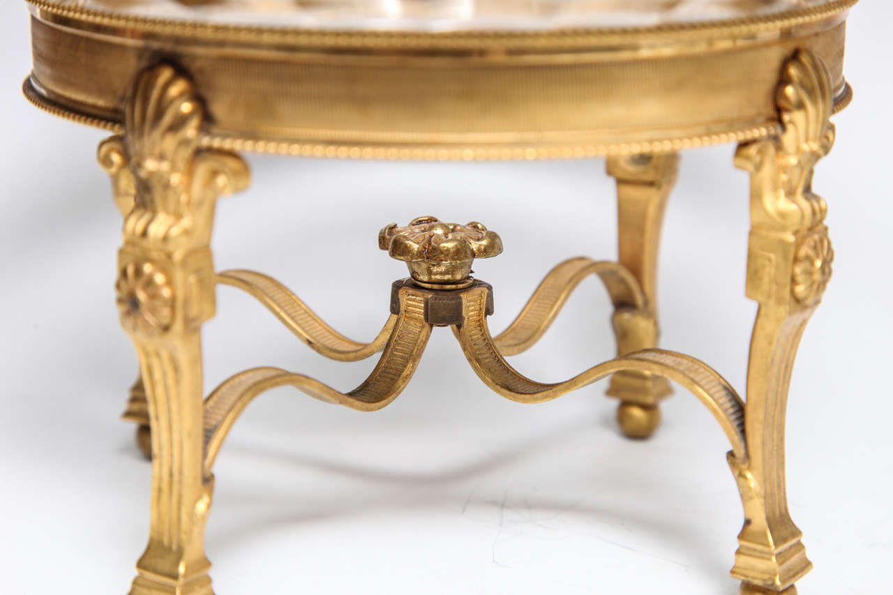 Three-Piece Gilt Bronze Mounted Cut Crystal Centrepiece Garniture Set, Baccarat 3