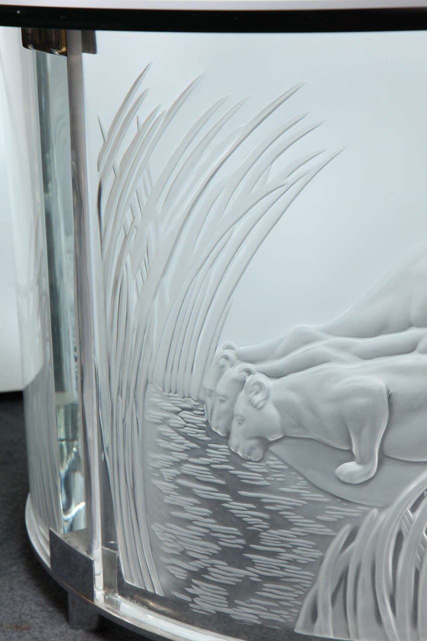 lalique glass table