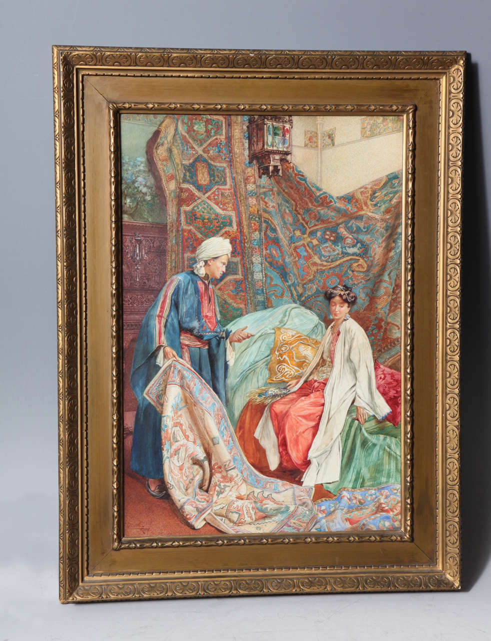 A Orientalist watercolor picture of 