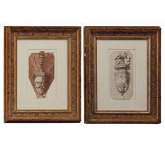 A Pair of 17c. Drawings of Urns