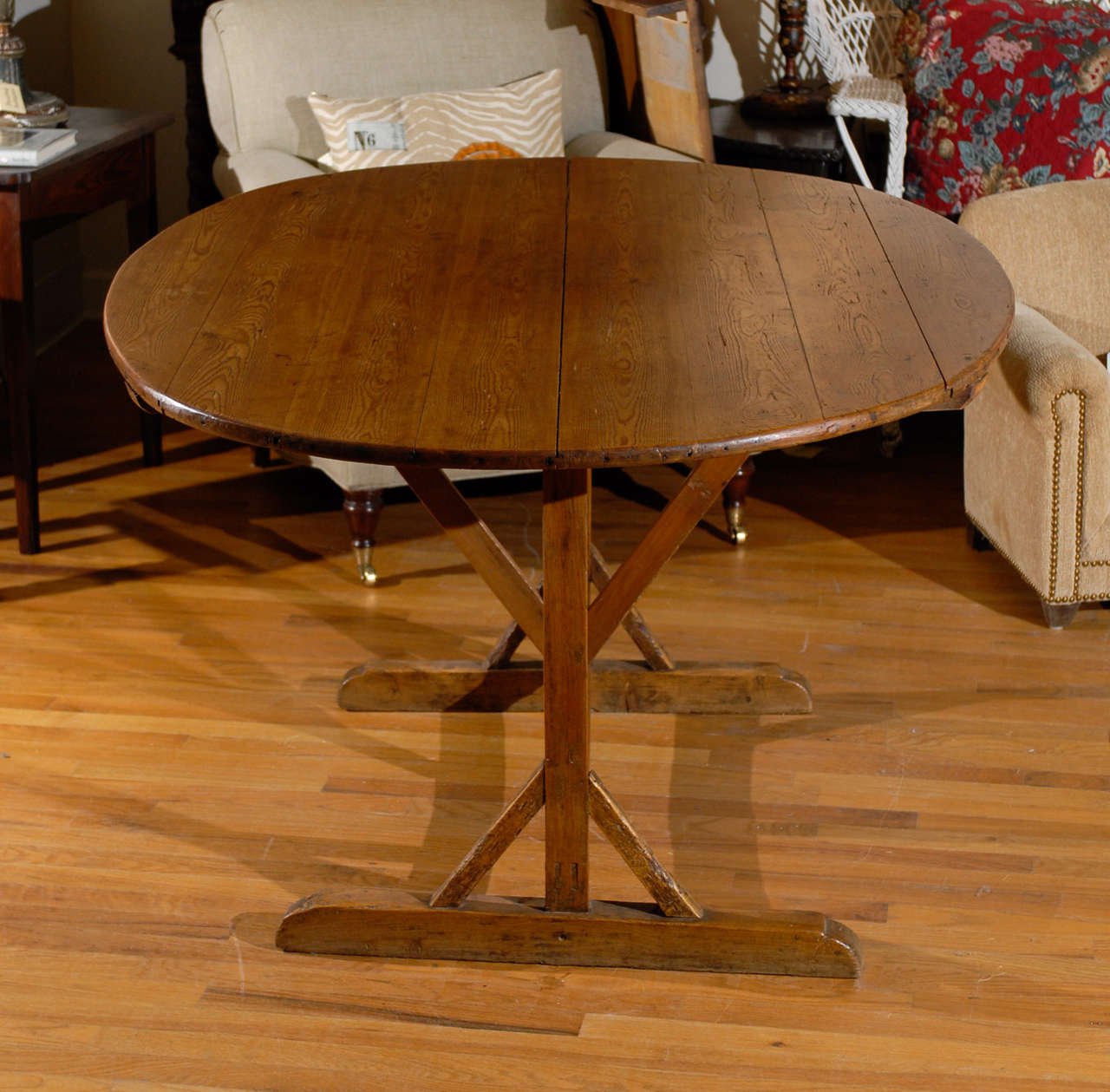 19th Century French Pine Wine Tasting Table 2