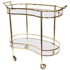 Art Deco Style Brass Bar Cart